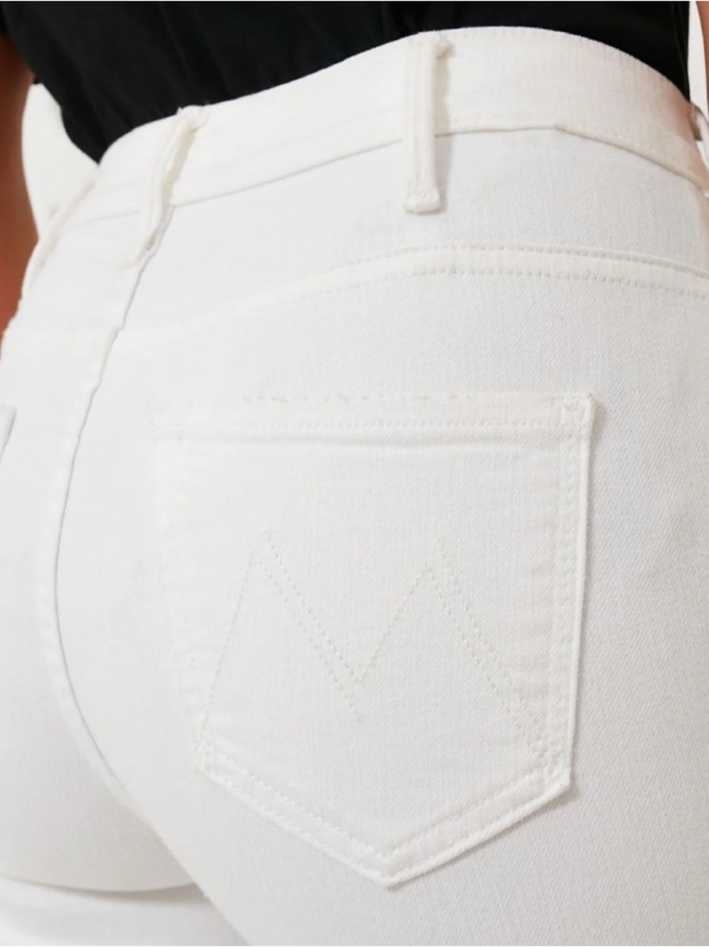 MOTHER The Hustler Ankle Fray 26 Boot Crop White High Rise Fairest Of Them All - Picture 4 of 13